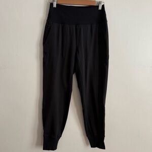 Athleta Venice ribbed  stripe Jogger in black